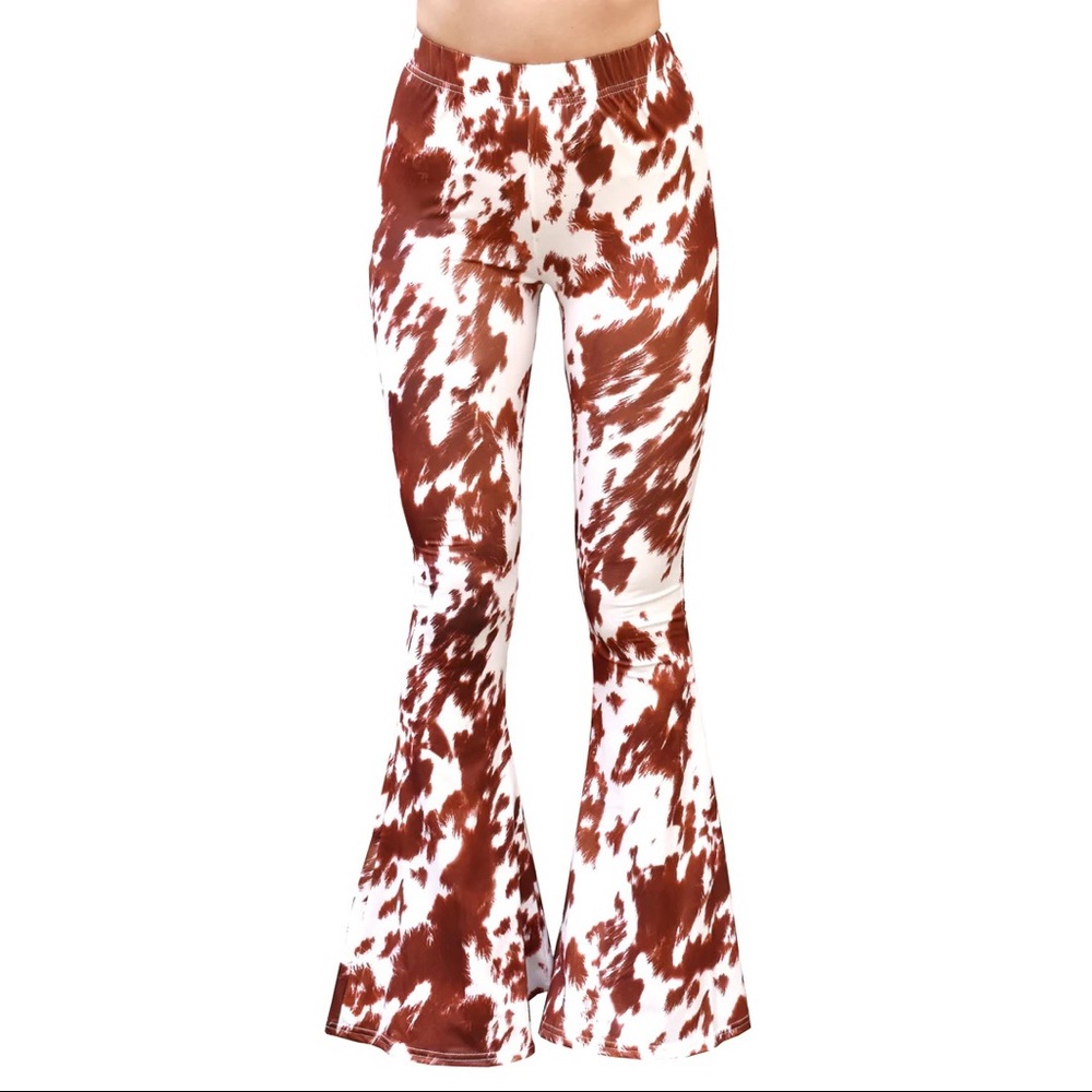 Cowhide bell bottom pants